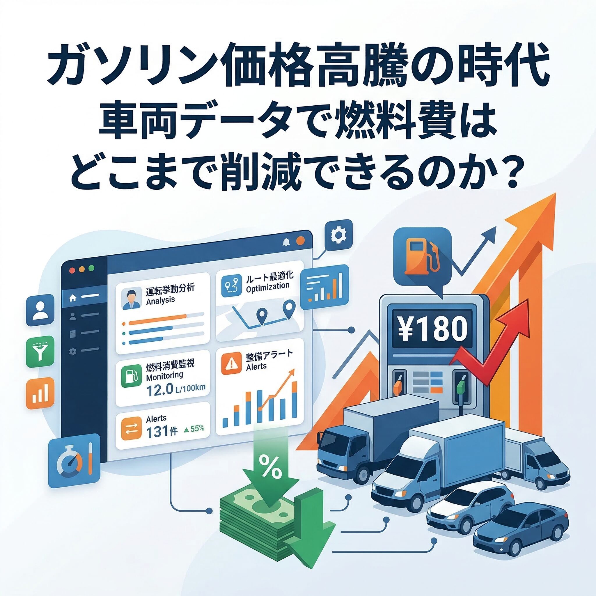 ガソリン価格高騰の時代、車両データで燃料費を削減できるのか？