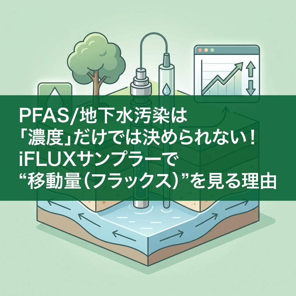 PFAS/地下水汚染は「濃度」だけでは決められない！iFLUXサンプラーで“移動量（フラックス）”を見る理由